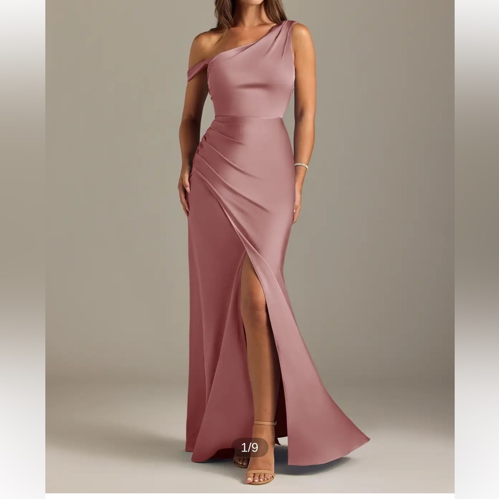 Azazie One Shoulder Mauve Dress